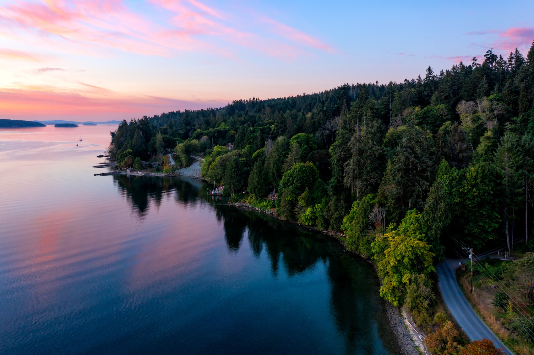 Beautiful sunset over Salt Spring Island, BC